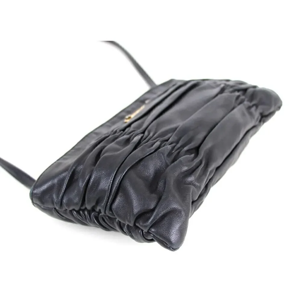 Michael Kors SOFT BLACK GENUINE LEATHER SMALL X-BODY SHOULDER BAG CLUTCH PURSE
